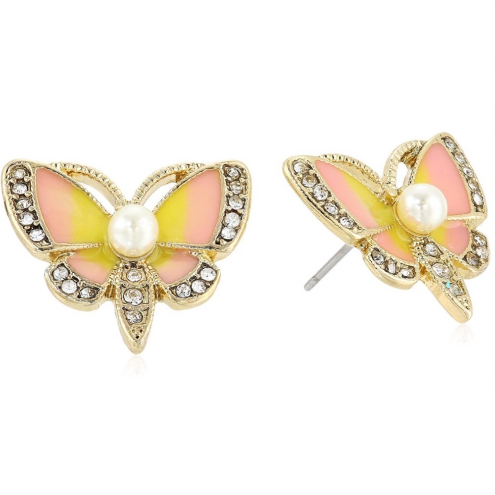 Betsey Johnson Butterfly Stud Earrings